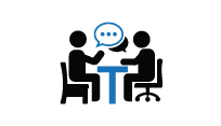 talking with tow person-logo