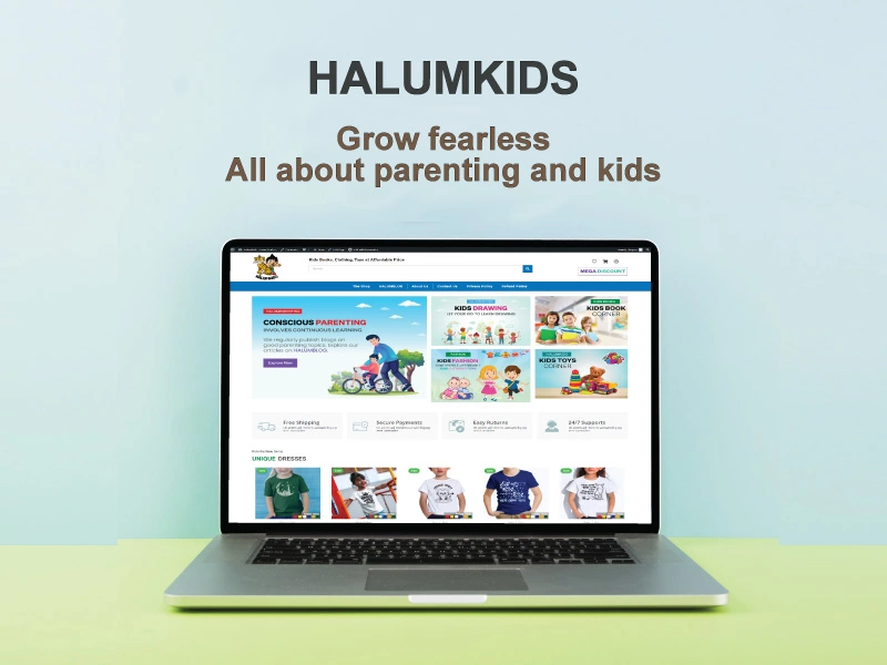 ecommerce web development - halumkids.com