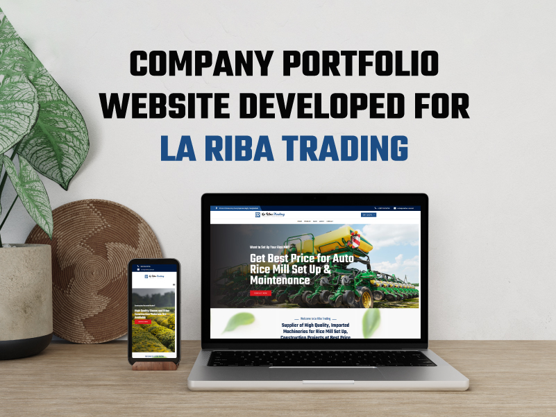 Company portfolio website developed for La Riba Trading