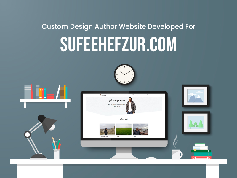 Custom Design author website developed for sufeehefzur.com