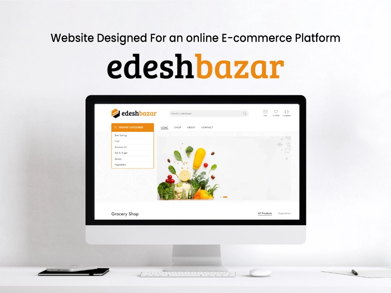 Website designed for an online E-commerce platform