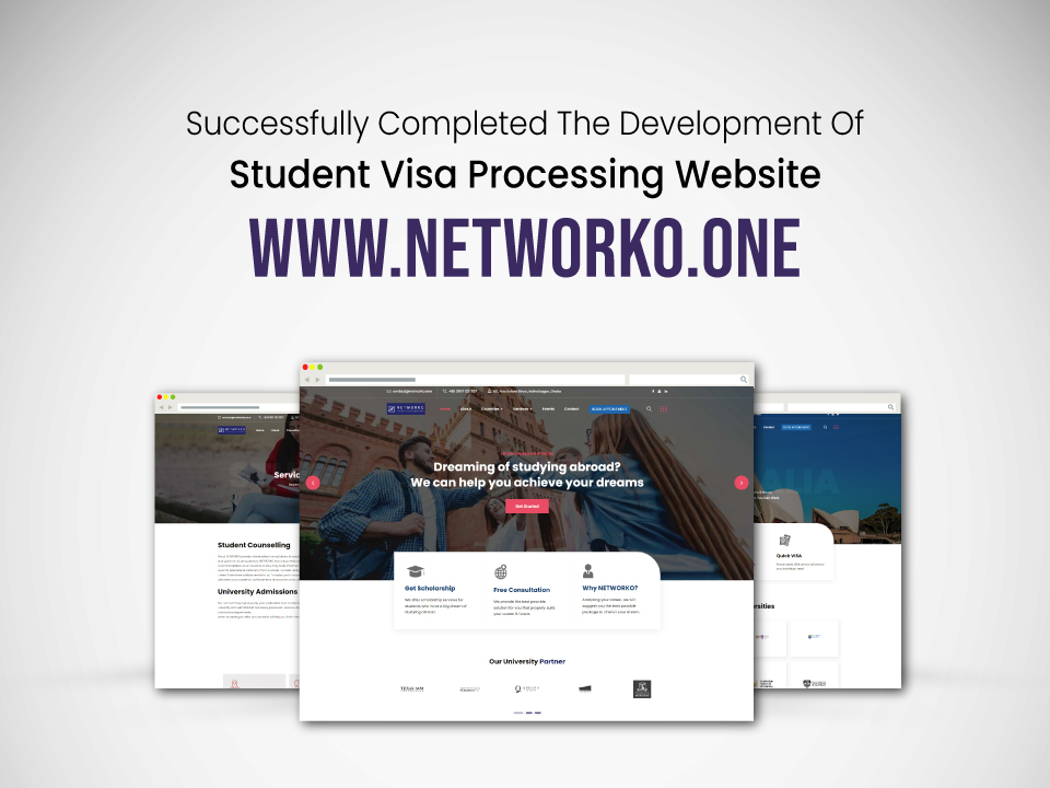 Fully customized site designed and developed for a Student Visa Processing agency. 