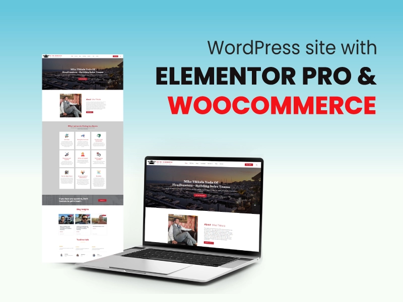 wordpress site with elementor pro and whoocommerce